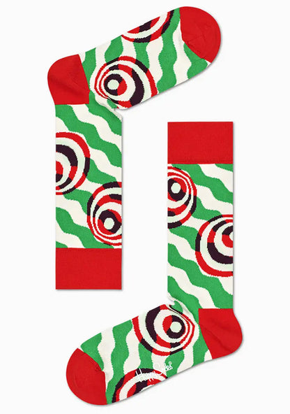 Happy Socks Psychedelic Candy Cane Socks Gift Box Set in red multicolor — detail view 2