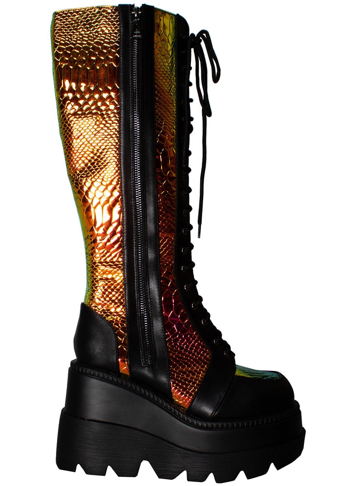 LASR Radioactive Hi Black Platform Boots — product view