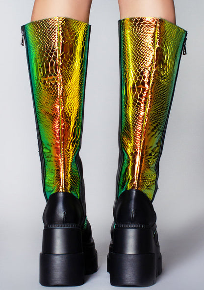 LASR Radioactive Hi Black Platform Boots — product view