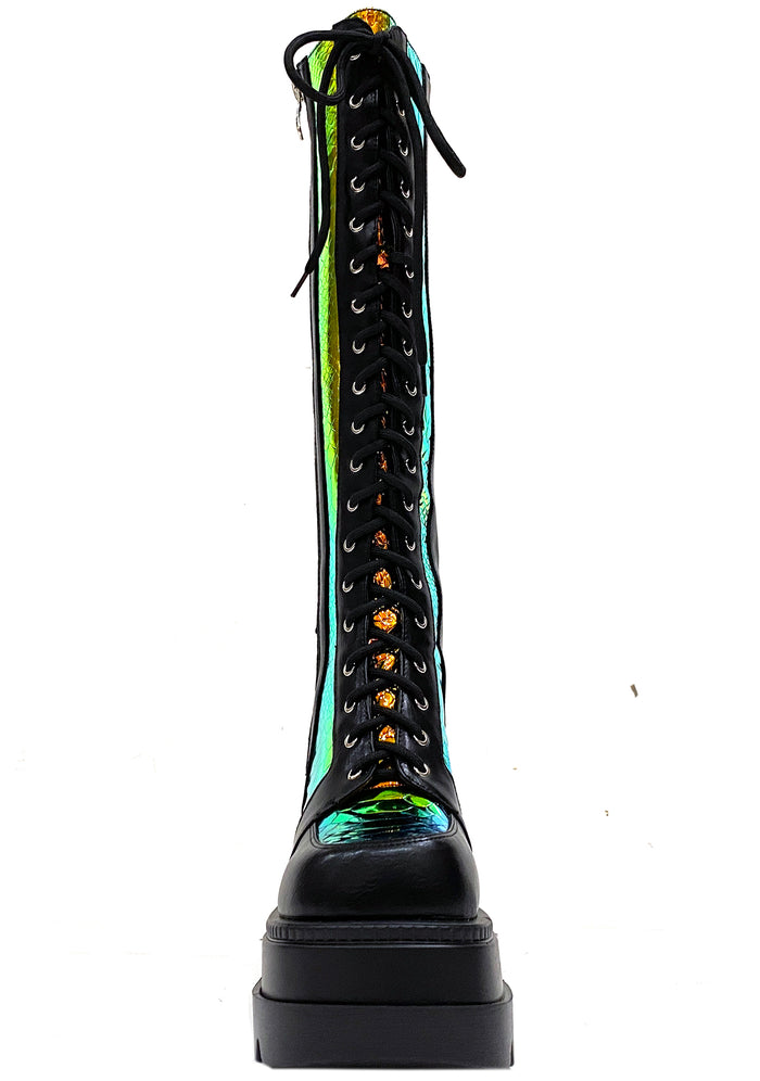LASR Radioactive Hi Black Platform Boots — product view