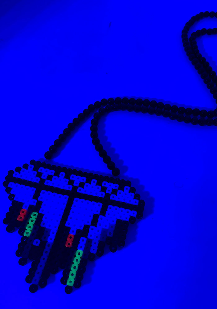 LASR Rainbow Diamond Rave Kandi Necklace — product view