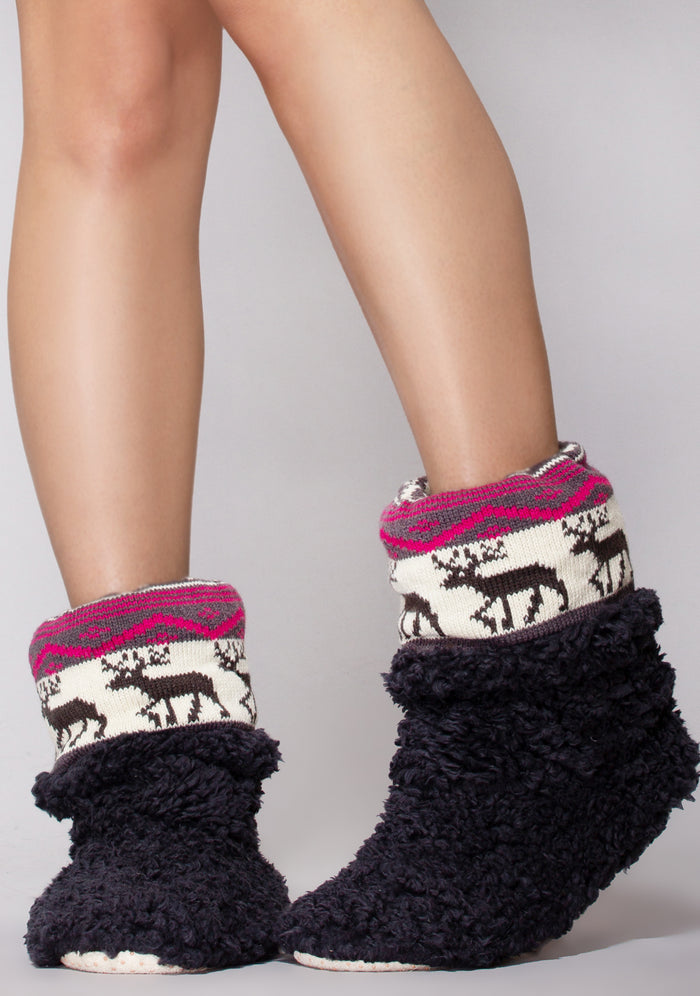 Reindeer Games Bootie Slippers
