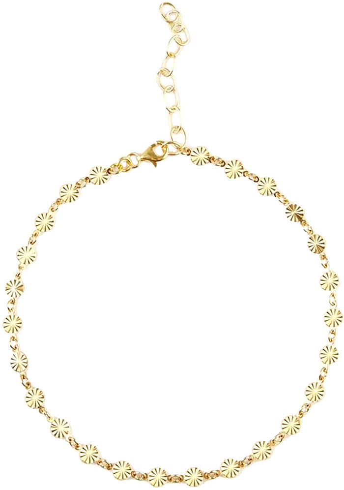 Frasier Sterling Ride With Me Choker in gold black with chain link and gold plated sunbursts on festival choker — front view