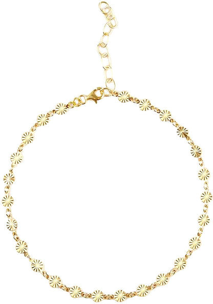 Frasier Sterling Ride With Me Choker in gold black with chain link and gold plated sunbursts on festival choker — front view