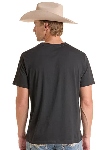 Rock & Roll Cowboy Black 'Drink Whiskey Short Sleeve Tee Shirt BU21T09852