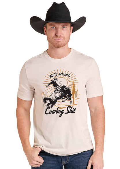 Rock & Roll Cowboy Natural Bronco 'Doing Cowboy S***' Tee Shirt BU21T09850