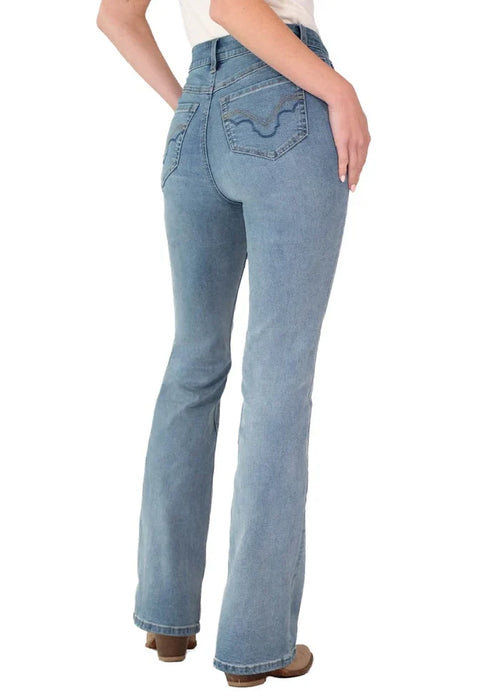 Rock & Roll Cowgirl Women's Sculpted Light Wash High-Rise Bootcut Jeans BW4HD09922