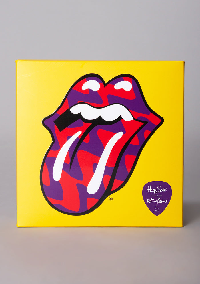 Happy Socks Rolling Stones Socks 3PK Box Set in red multicolor — flat lay view