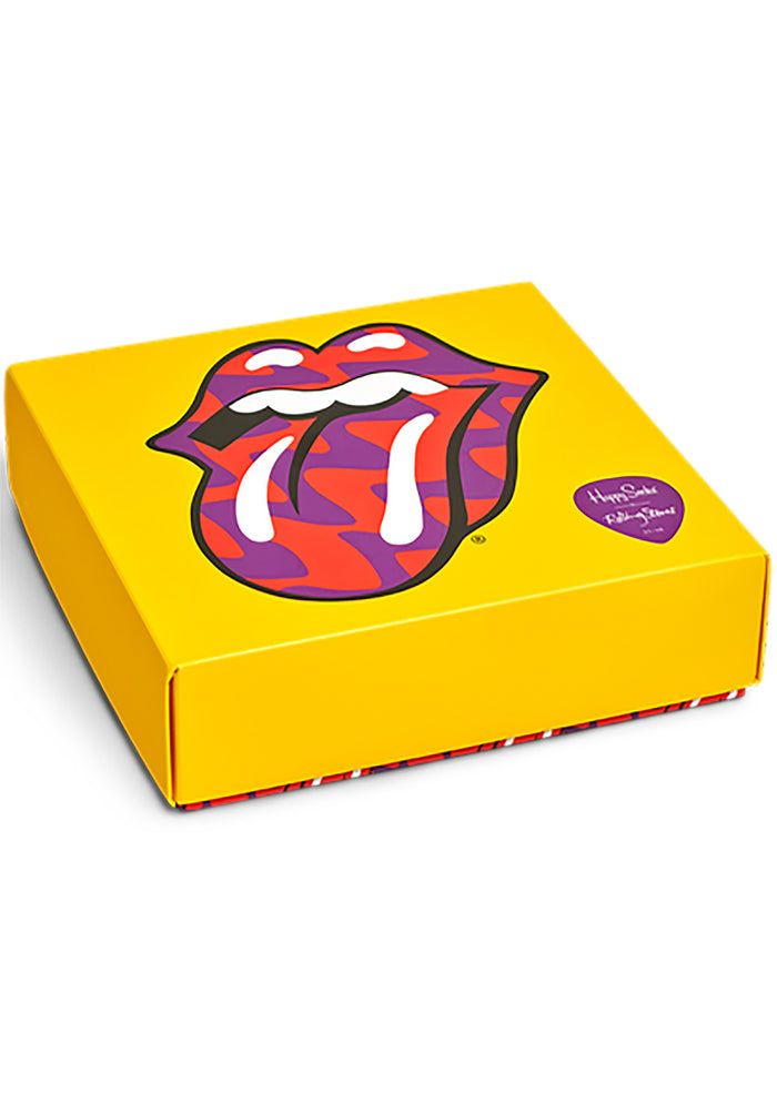 Happy Socks Rolling Stones Socks 3PK Box Set in red multicolor — detail view