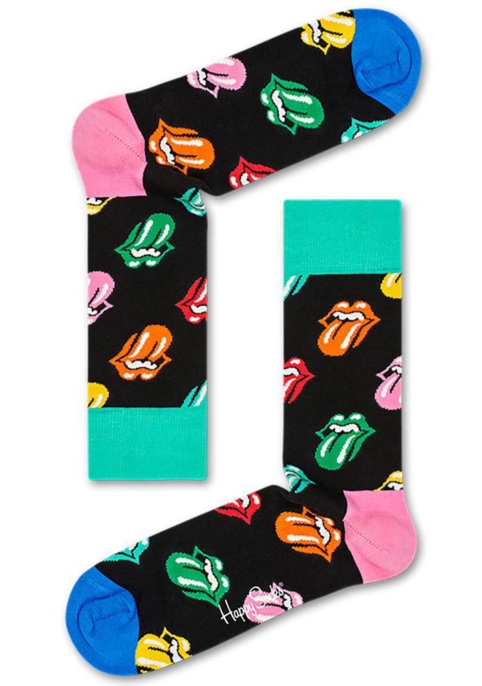 Happy Socks Rolling Stones Socks 3PK Box Set in red multicolor — detail view 3