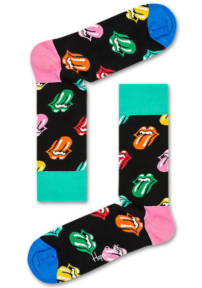 Happy Socks Rolling Stones Socks 3PK Box Set in red multicolor — detail view 3