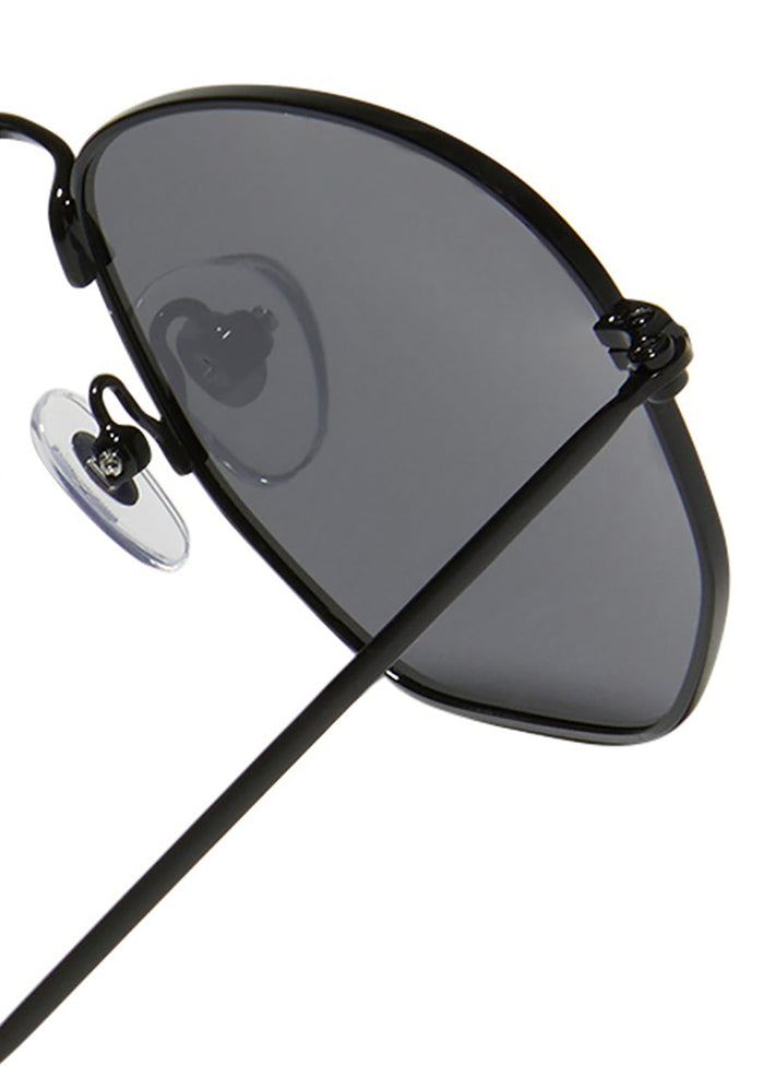 Dime Optics Roxbury Polarized Sunglasses in black grey — detail view 2