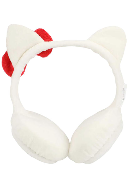 Bioworld Sanrio Hello Kitty Foldable Cosplay Earmuff in white red — back view