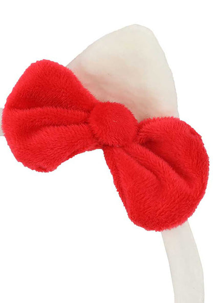 Bioworld Sanrio Hello Kitty Foldable Cosplay Earmuff in white red — detail view 2