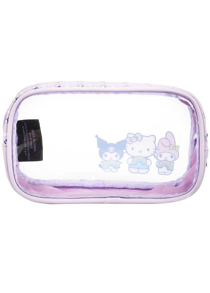 Bioworld Sanrio Hello Kitty and Friends Self Care Cosmetic 4PC Set in multi — Kuromi hair clip detail view