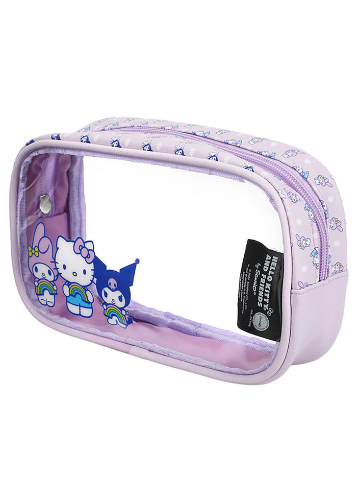 Bioworld Sanrio Hello Kitty and Friends Self Care Cosmetic 4PC Set in multi — scrunchie detail view