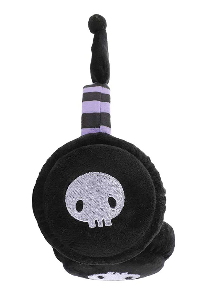Bioworld Sanrio Kuromi Foldable Cosplay Earmuff in black purple — side view