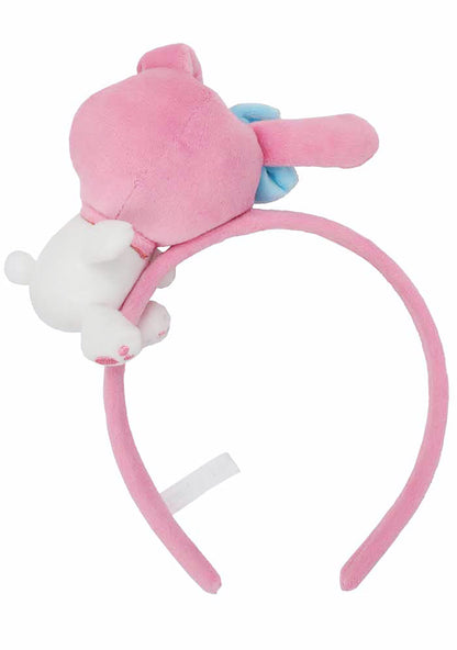 Bioworld Sanrio My Melody Plush Cosplay Headband in pink — back view