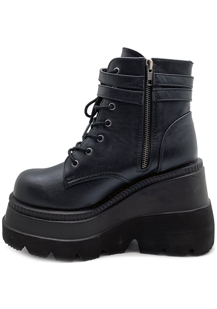 Demonia Shaker Platform Boots in Black