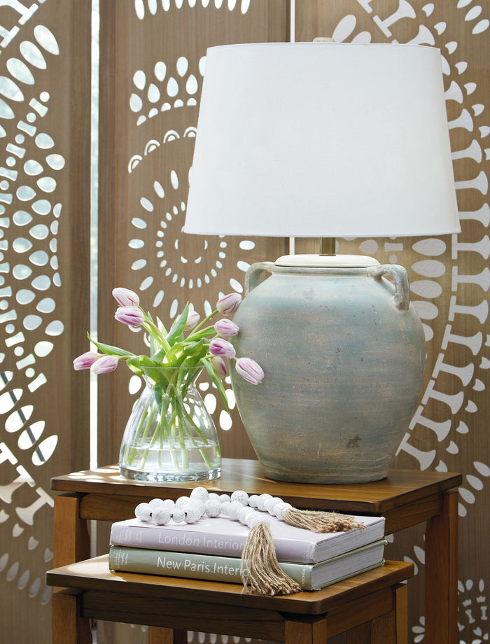 Shawburg - Terracotta Table Lamp - Antique Green