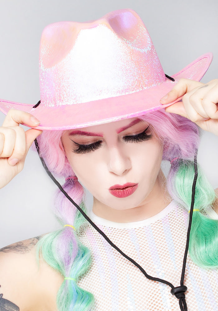 LASR Space Cowgirl Opalescence Festival Hat — front view