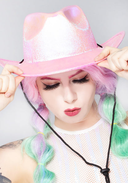LASR Space Cowgirl Opalescence Festival Hat — front view