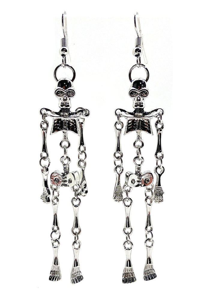 LASR Spooky Skeleton Dangling Earrings — product view