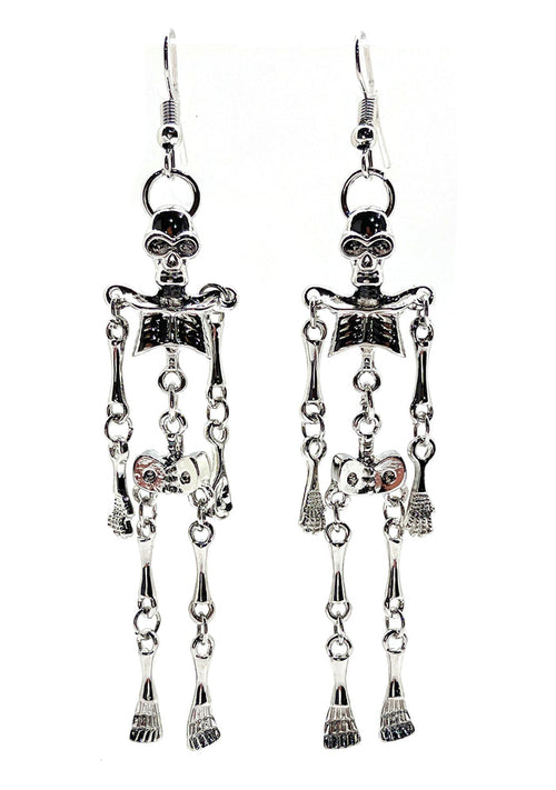 LASR Spooky Skeleton Dangling Earrings — product view