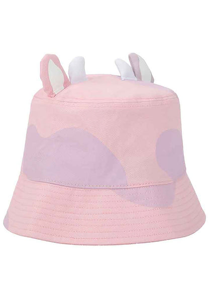 Bioworld Squishmallows Patty the Cow 3D Bucket Hat in pink purple — side view