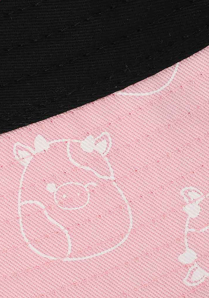 Bioworld Squishmallows Patty the Cow 3D Bucket Hat in pink purple — detail view 2