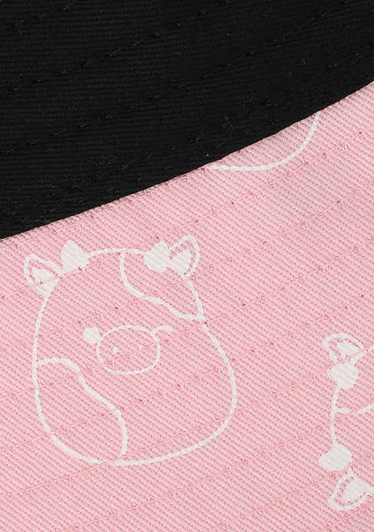 Bioworld Squishmallows Patty the Cow 3D Bucket Hat in pink purple — detail view 2