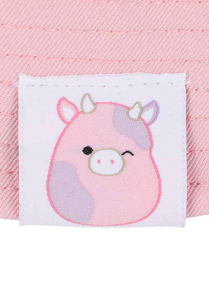 Bioworld Squishmallows Patty the Cow 3D Bucket Hat in pink purple — detail view 3