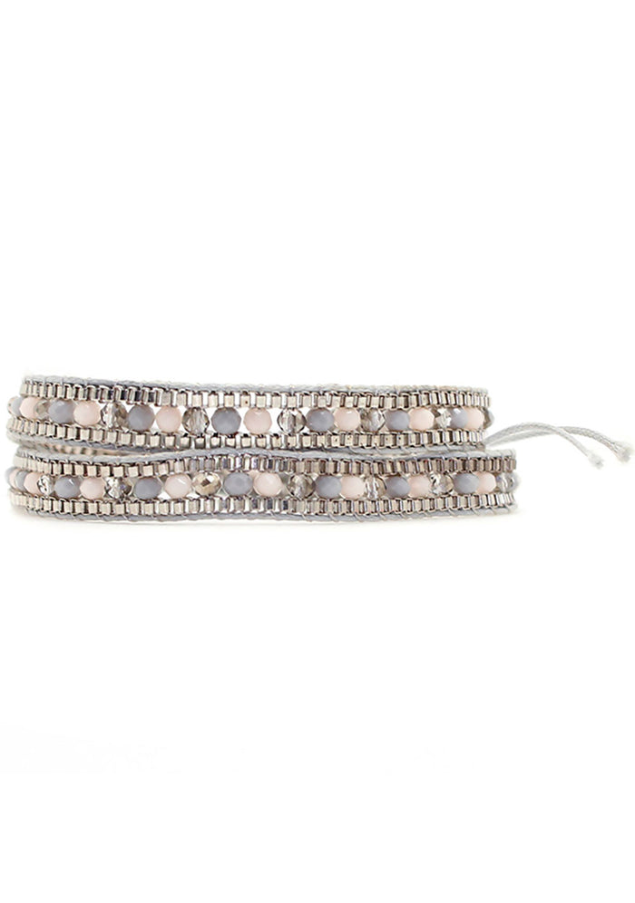 7 LUXE Stratus Beaded Double Wrap Bracelet