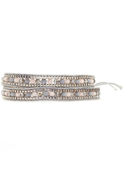 7 LUXE Stratus Beaded Double Wrap Bracelet