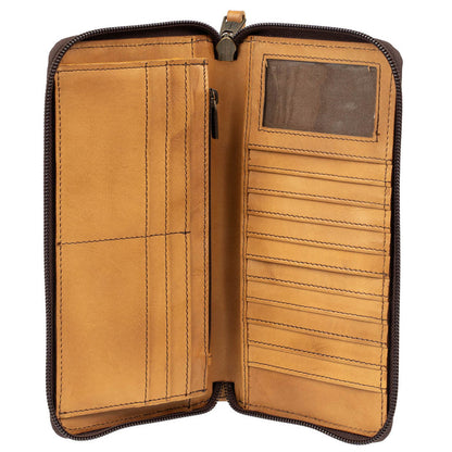 STS Ranchwear Bandera Berkley Genuine Leather Bi-Fold Zip Wallet STS62469