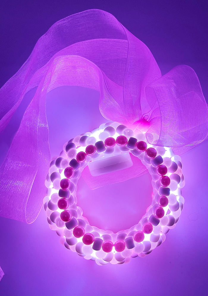 LASR Sugar Pop Light Up Ribbon Rave Kandi Bracelet — product view