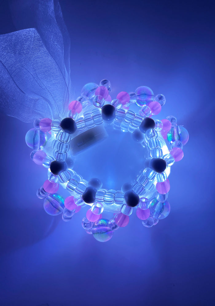 LASR Sweet Melody Light Up Ribbon Rave Kandi Bracelet — product view
