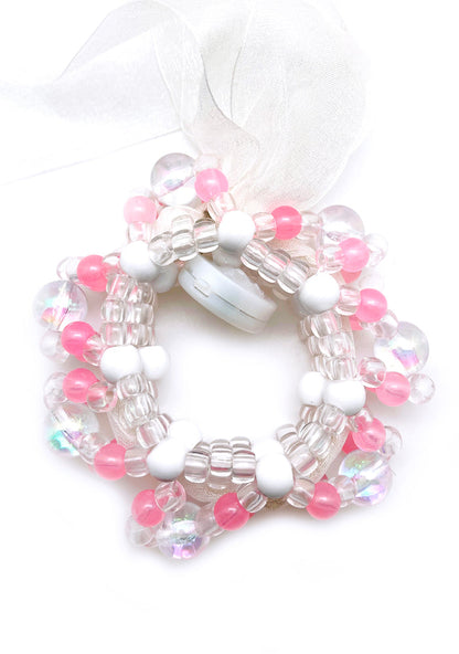 LASR Sweet Melody Light Up Ribbon Rave Kandi Bracelet — detail view