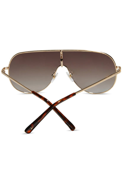 Dime Optics Tarzana Polarized Sunglasses in gold brown — back view 2