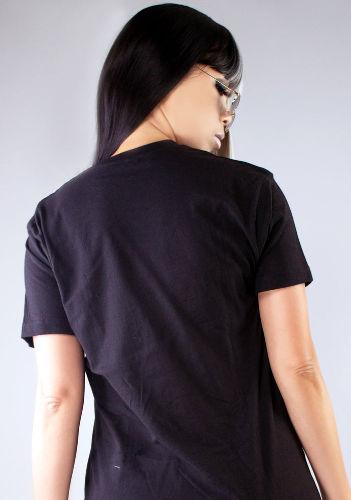 Bioworld The Nun Poster Unisex Tee in black with The Nun movie poster front graphic on horror fandom rave festival top — back view