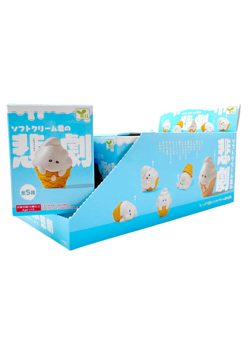 Yell Japan Tragedy of Soft Cream-Kun 10pc Blind Box Set in multi — full set of 10 melting ice cream kawaii figurines with display box imported from Japan — box set front view
