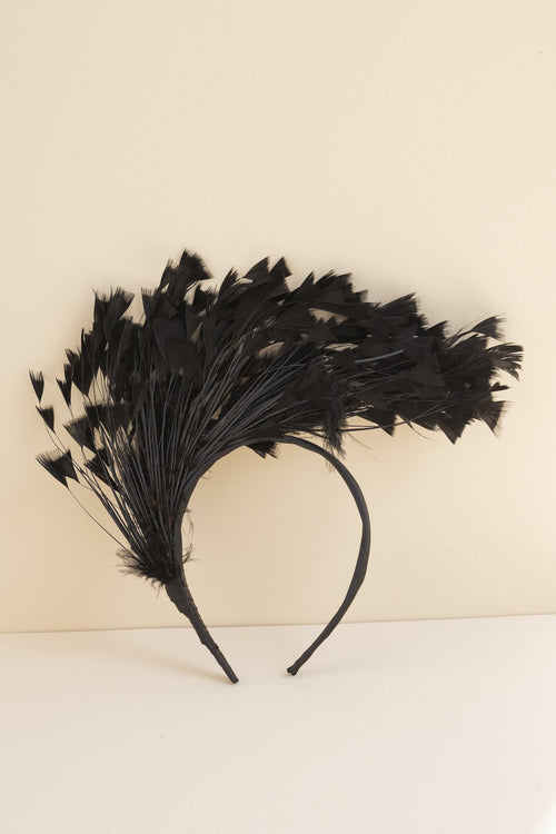 Tocado Diadema Origami Negro