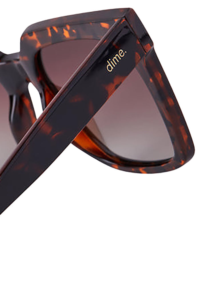 Dime Optics Topanga Sunglasses in tortoise brown gradient — detail view 2