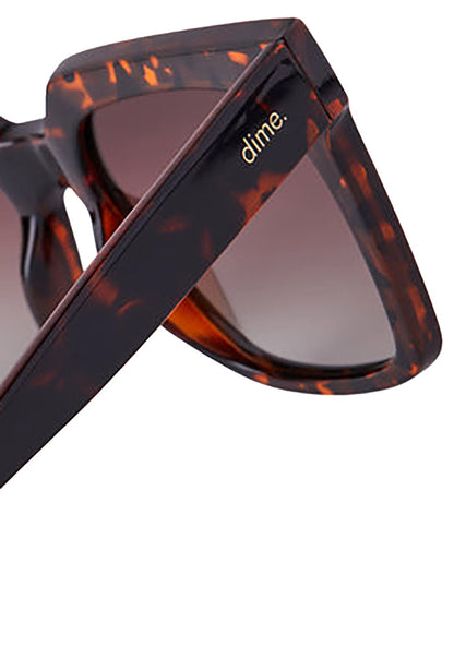 Dime Optics Topanga Sunglasses in tortoise brown gradient — detail view 2