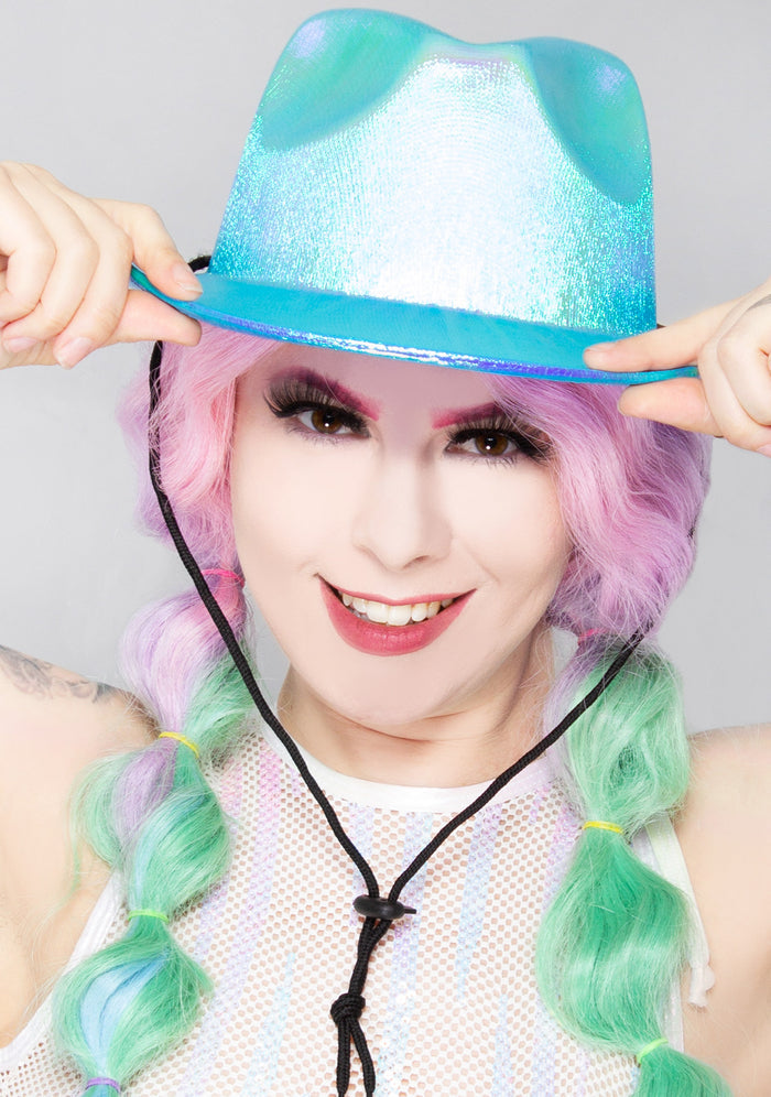 LASR Touch the Sky Cowgirl Opalescence Festival Hat — product view