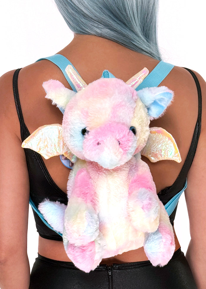 LASR Twinkle Wing Dragon Plush Backpack — front view