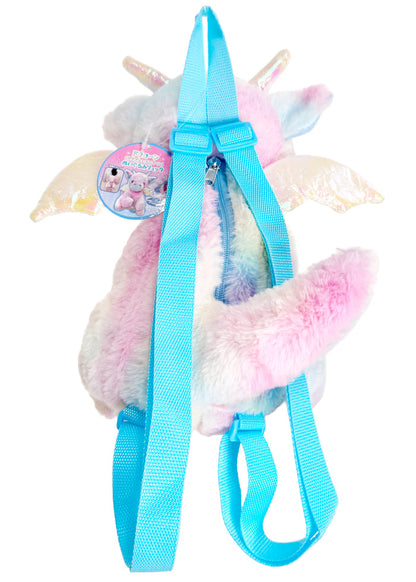 LASR Twinkle Wing Dragon Plush Backpack — back view