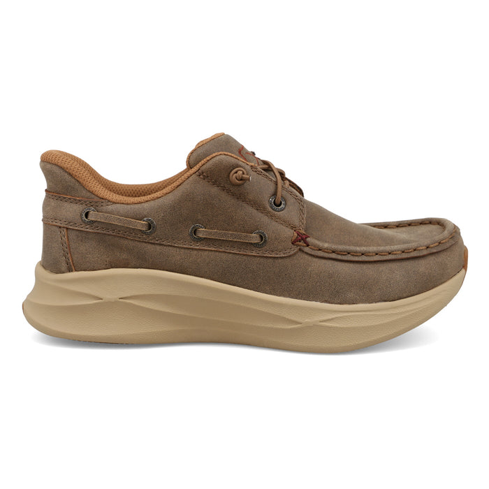 Twisted X Women's Bomber Brown Feather X Leather Moc Toe Casual Shoe WCAU033