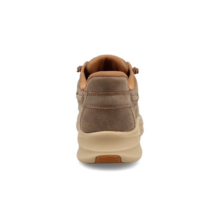 Twisted X Women's Bomber Brown Feather X Leather Moc Toe Casual Shoe WCAU033