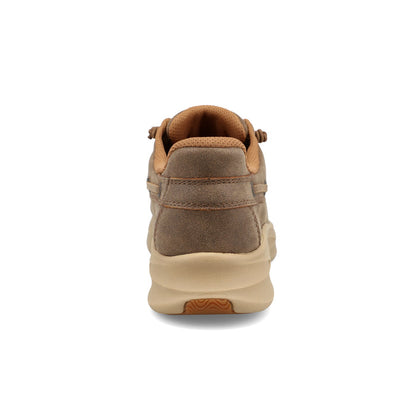Twisted X Women's Bomber Brown Feather X Leather Moc Toe Casual Shoe WCAU033